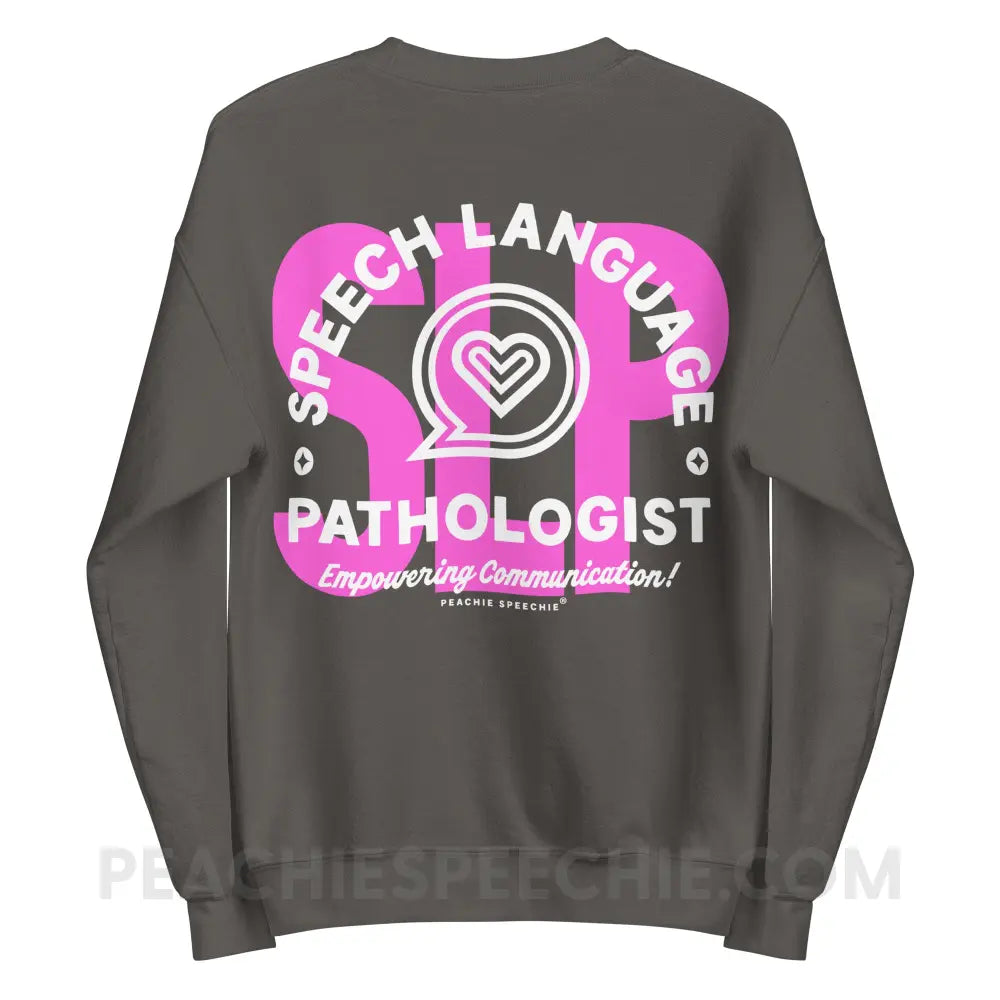SLP Empowering Communication Classic Sweatshirt Charcoal / S peachiespeechie.com