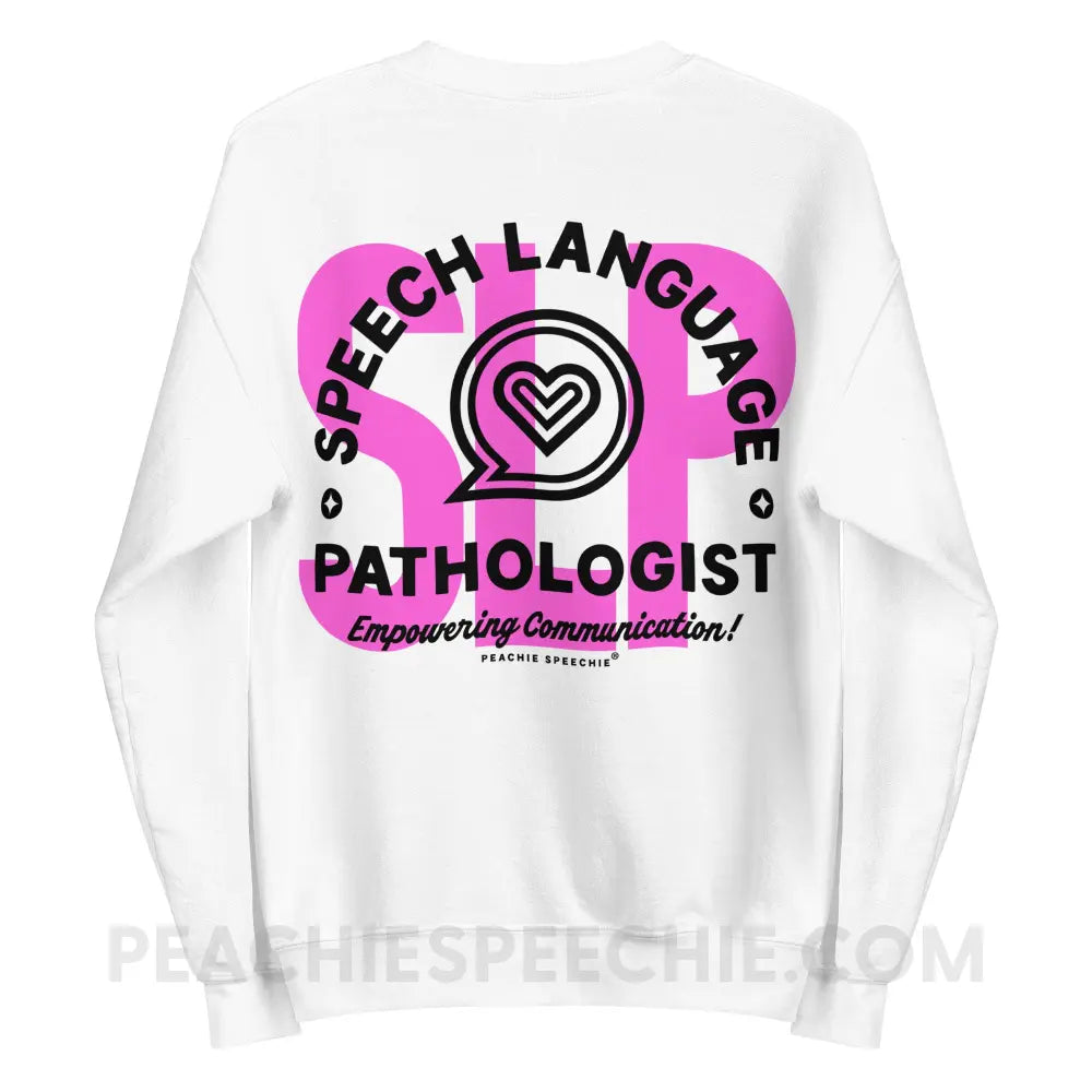 SLP Empowering Communication Classic Sweatshirt White / S peachiespeechie.com