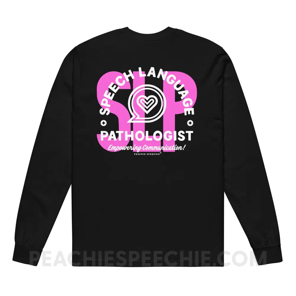 SLP Empowering Communication Comfort Colors Long Sleeve Black / S peachiespeechie.com