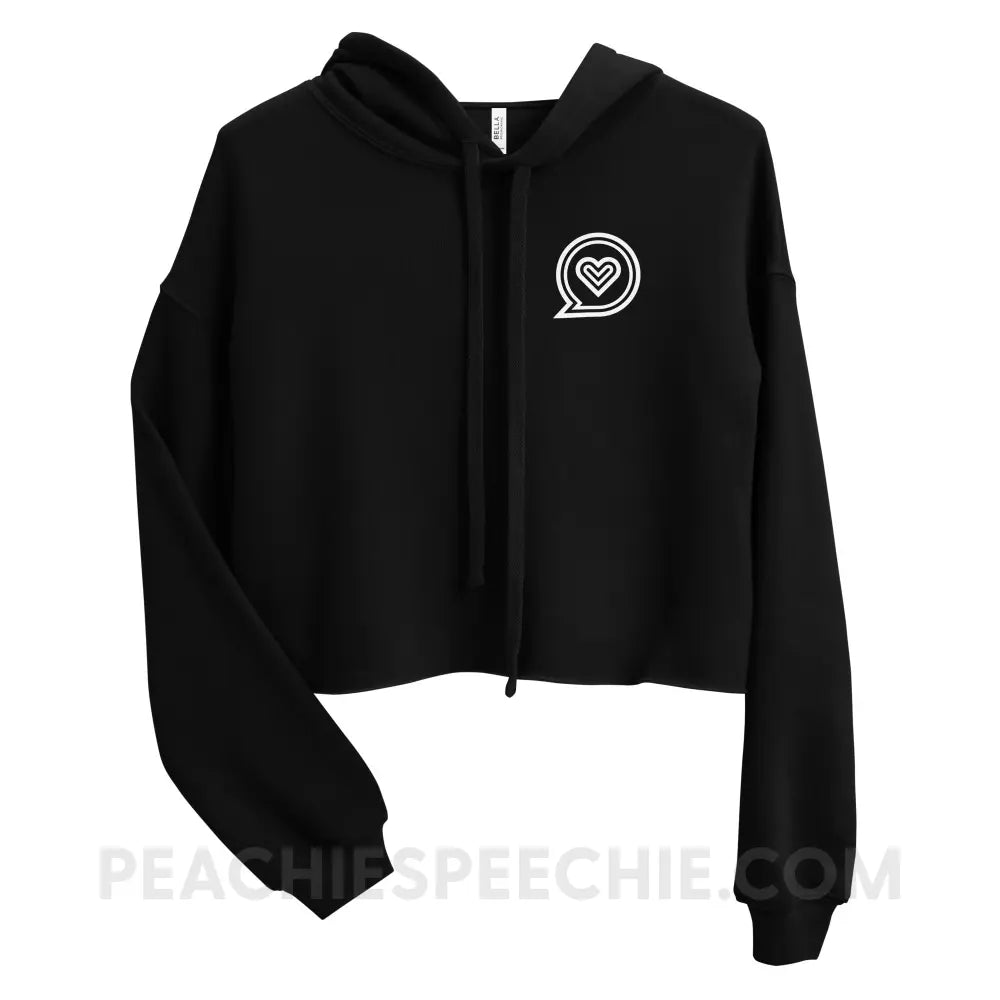 SLP Empowering Communication Crop Hoodie Black / S peachiespeechie.com