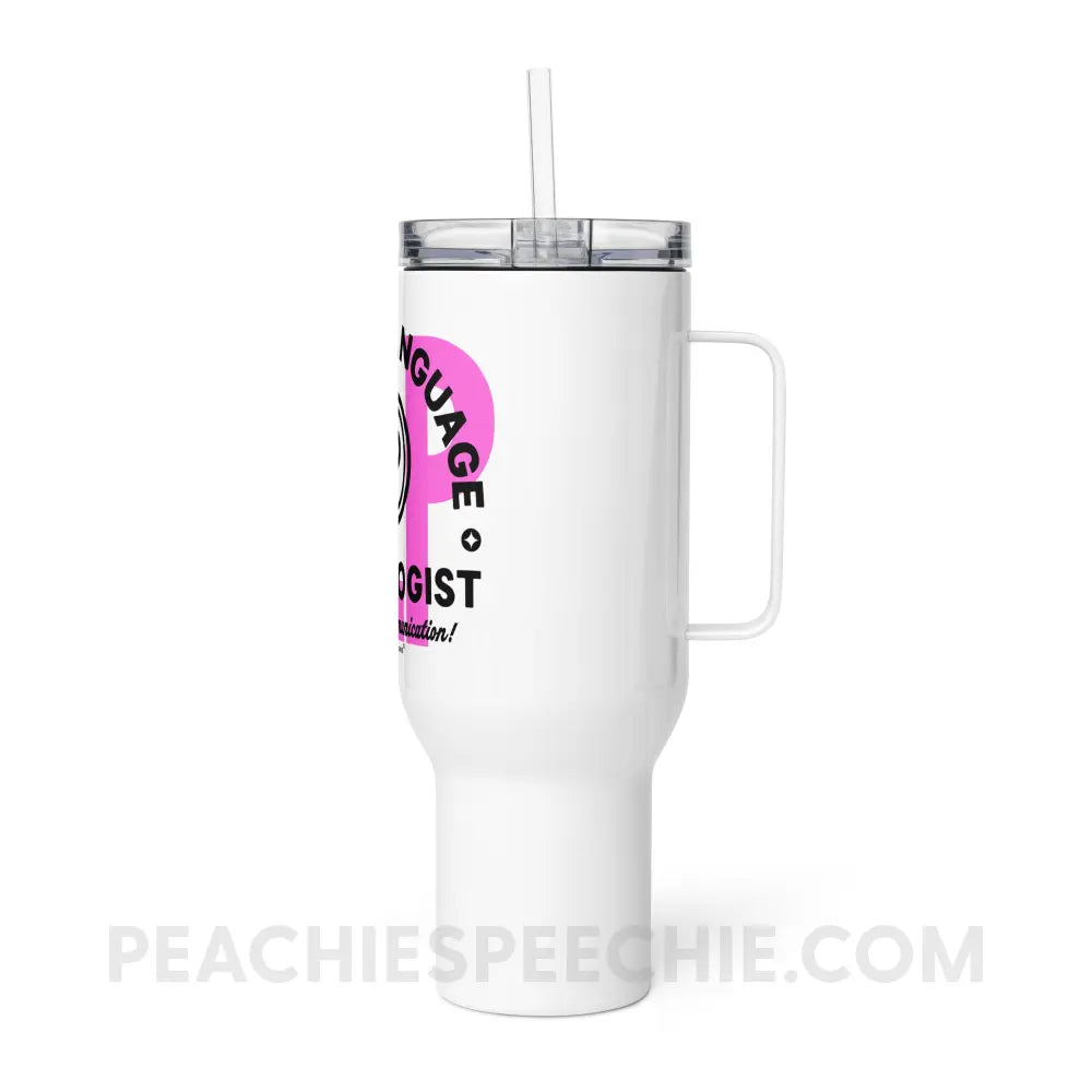 SLP Empowering Communication Travel Mug - peachiespeechie.com