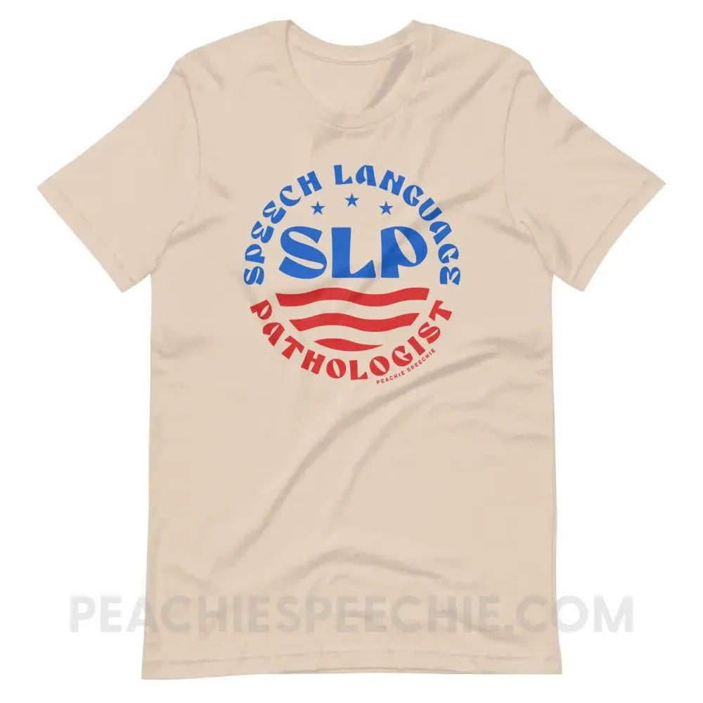 SLP Flag Emblem Premium Soft Tee - Cream / XS - peachiespeechie.com