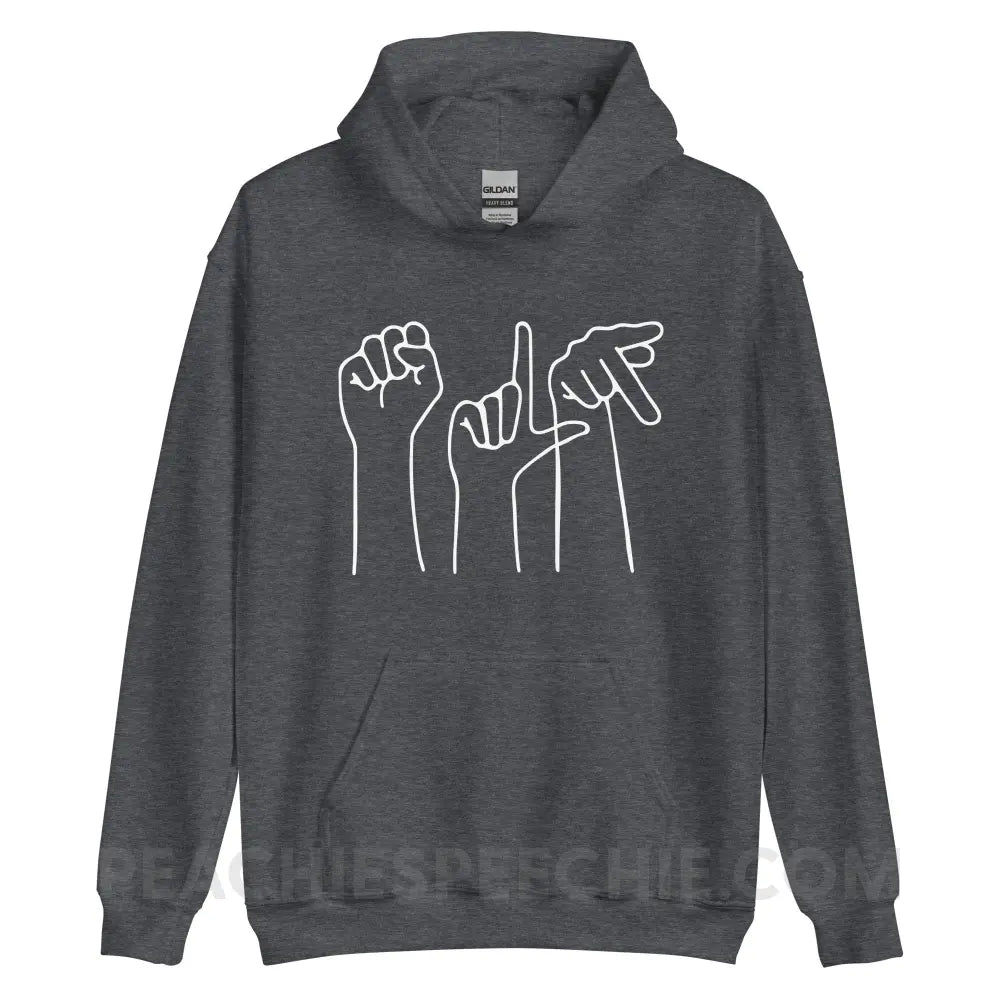 SLP Hands Classic Hoodie - Dark Heather / S - peachiespeechie.com