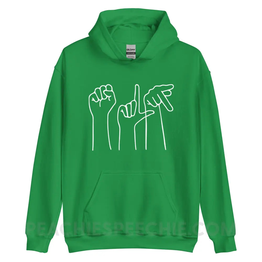 SLP Hands Classic Hoodie - Irish Green / S - peachiespeechie.com