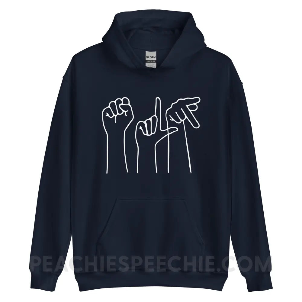 SLP Hands Classic Hoodie - Navy / S - peachiespeechie.com