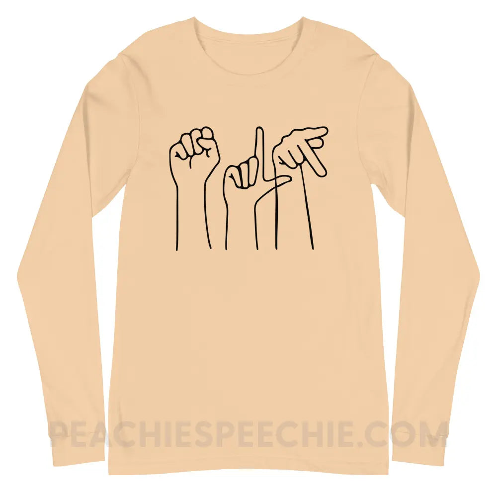 SLP Hands Long Premium Sleeve - Sand Dune / S T - Shirts & Tops peachiespeechie.com