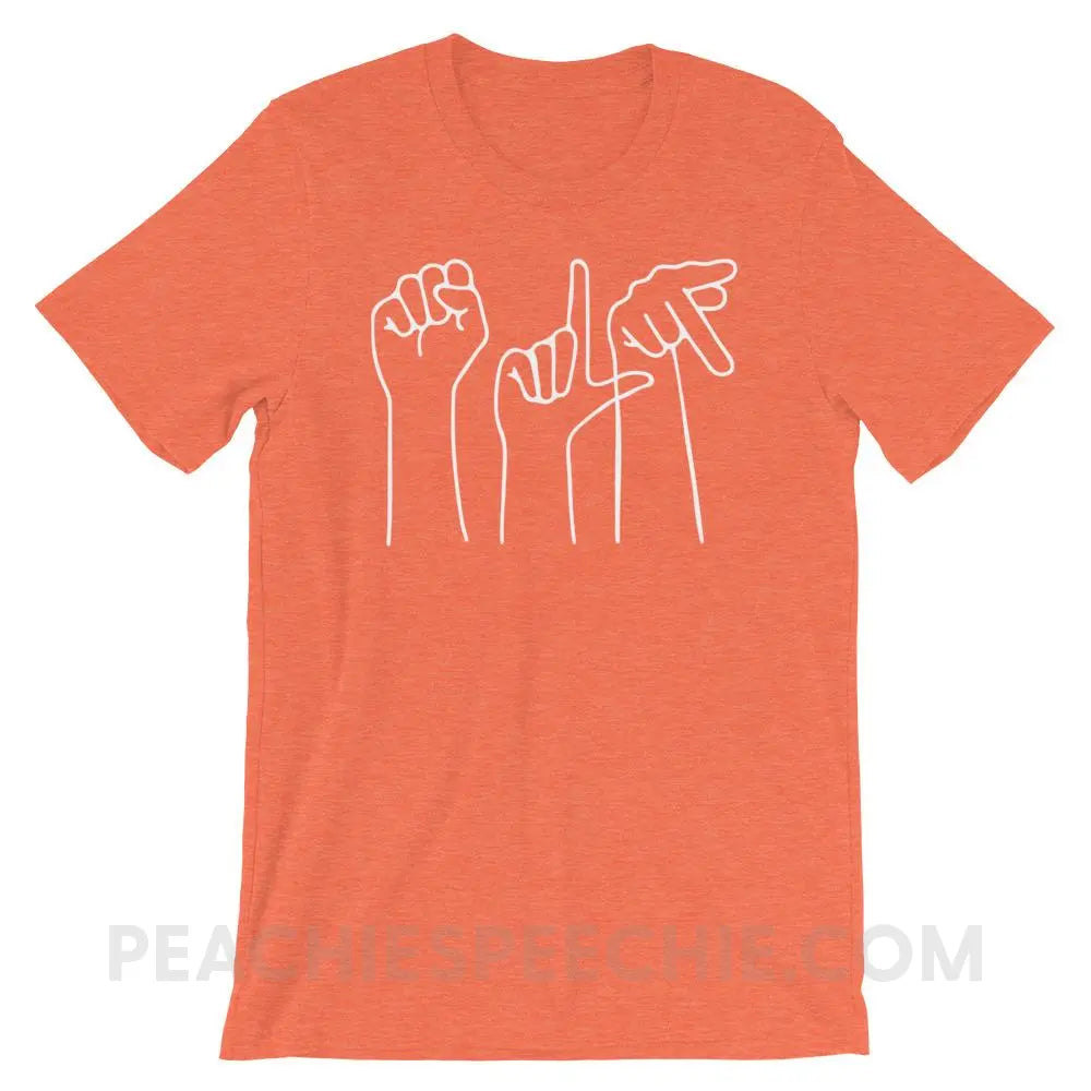 SLP Hands Premium Soft Tee - Heather Orange / S T - Shirts & Tops peachiespeechie.com
