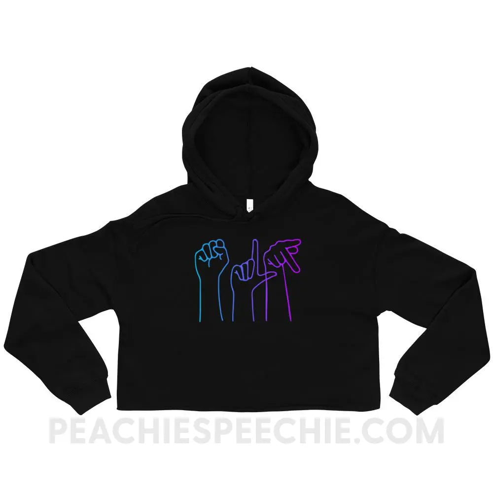 SLP Hands Soft Crop Hoodie - Black / S - Hoodies & Sweatshirts peachiespeechie.com