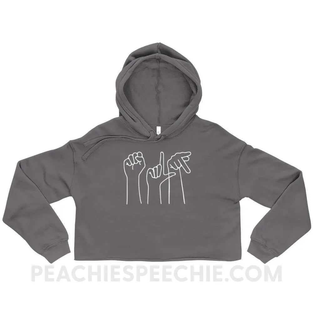 SLP Hands Soft Crop Hoodie - Storm / S - Hoodies & Sweatshirts peachiespeechie.com