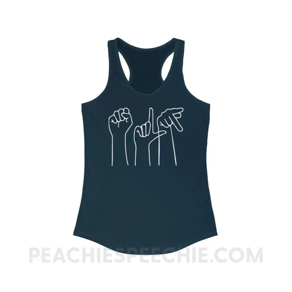 SLP Hands Superfly Racerback - Solid Midnight Navy / XS - Tank Tops peachiespeechie.com