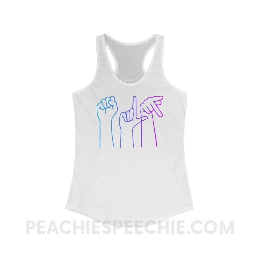 SLP Hands Superfly Racerback - Solid White / XS - Tank Tops peachiespeechie.com