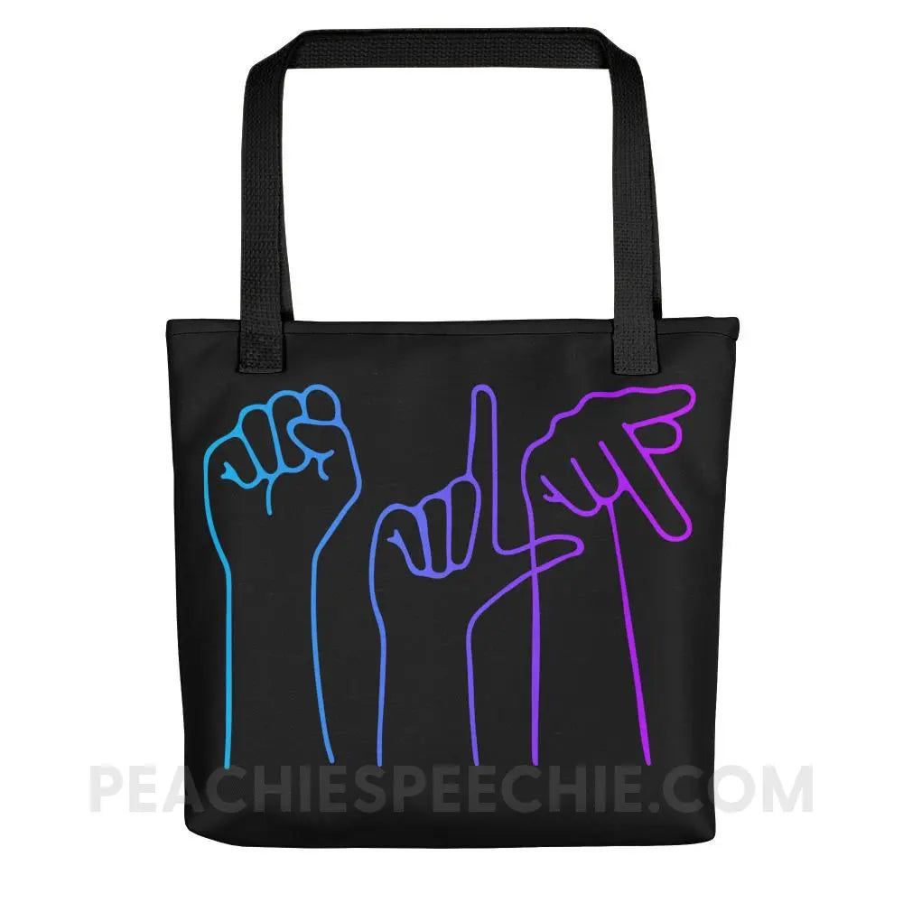 SLP Hands Tote Bag - Black - Bags peachiespeechie.com