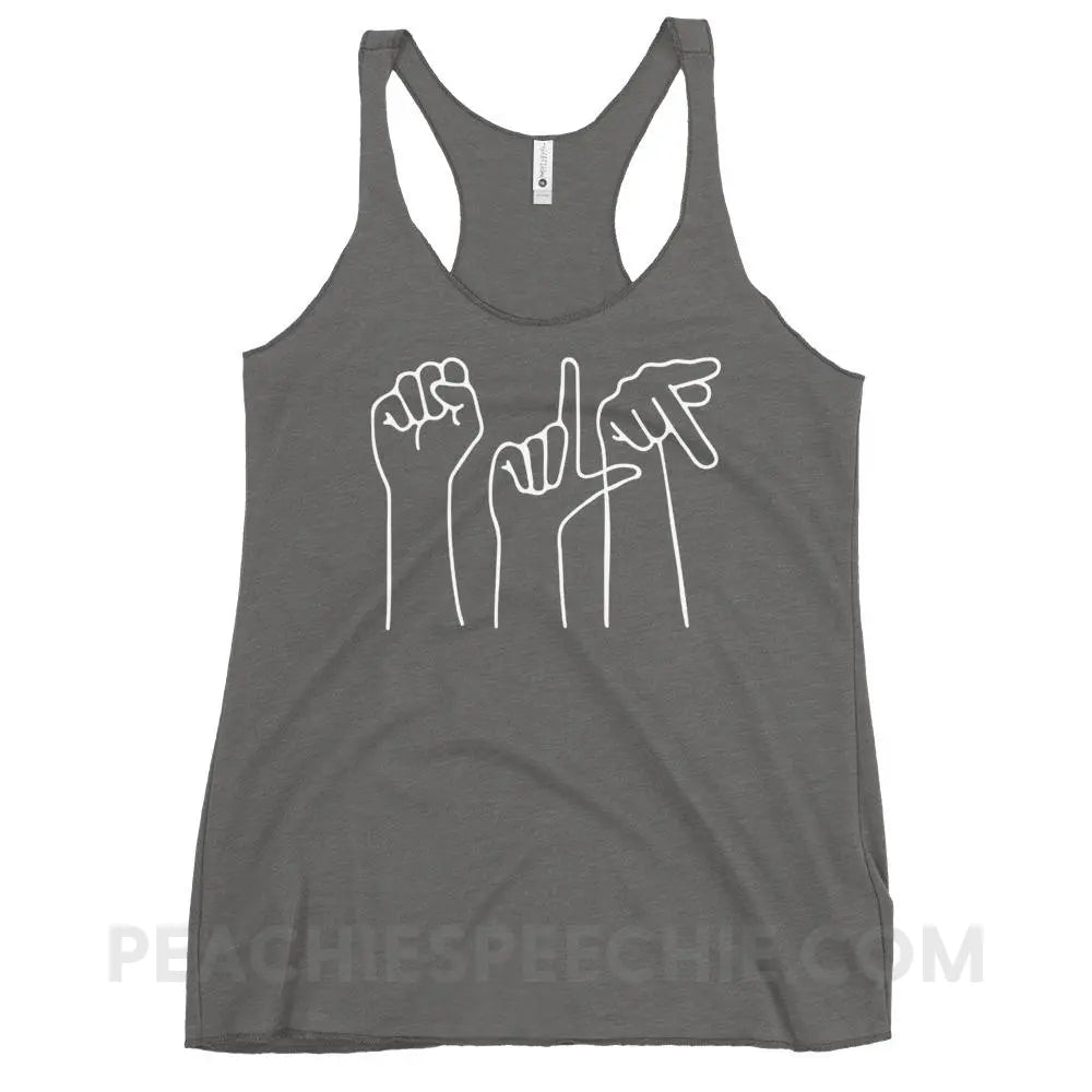 SLP Hands Tri-Blend Racerback - Premium Heather / XS - Tank Tops peachiespeechie.com