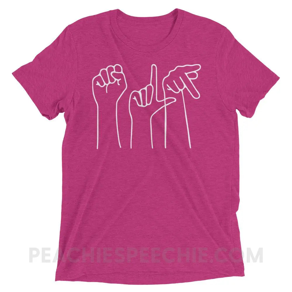 SLP Hands Tri-Blend Tee - Berry Triblend / XS - T-Shirts & Tops peachiespeechie.com