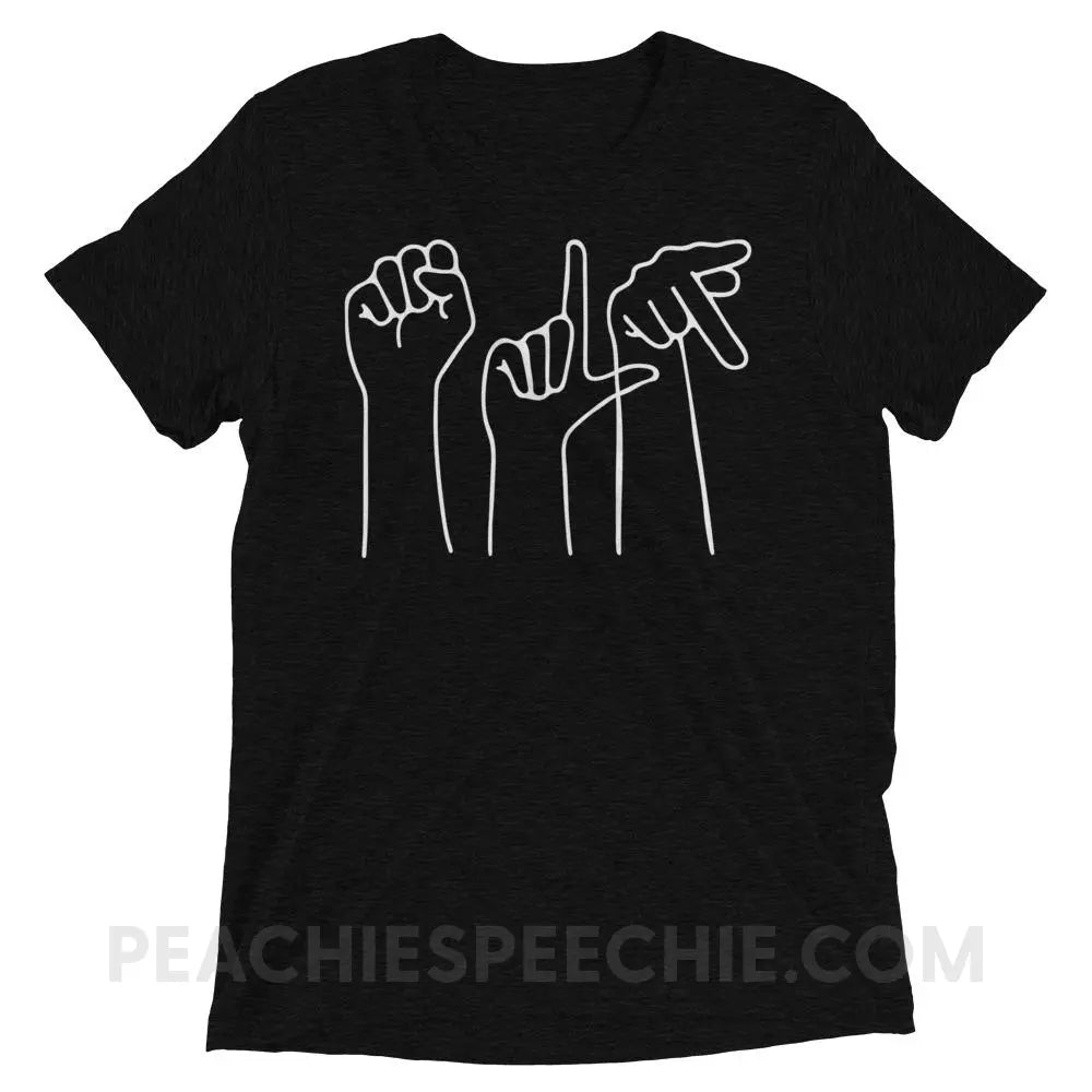 SLP Hands Tri-Blend Tee - Solid Black Triblend / XS - T-Shirts & Tops peachiespeechie.com