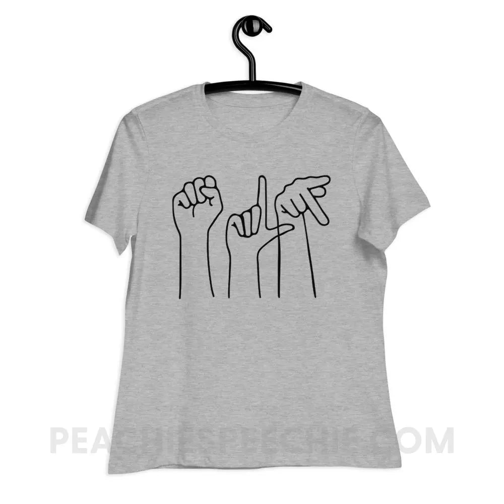 SLP Hands Women’s Relaxed Tee - Athletic Heather / S T - Shirts & Tops peachiespeechie.com