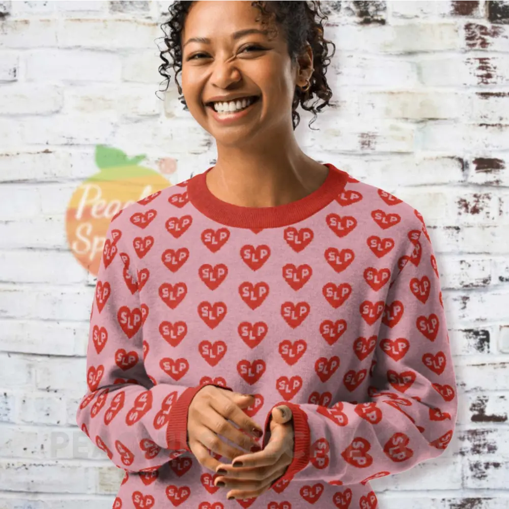 SLP Heart Pattern Knit Sweater - 3XS - peachiespeechie.com