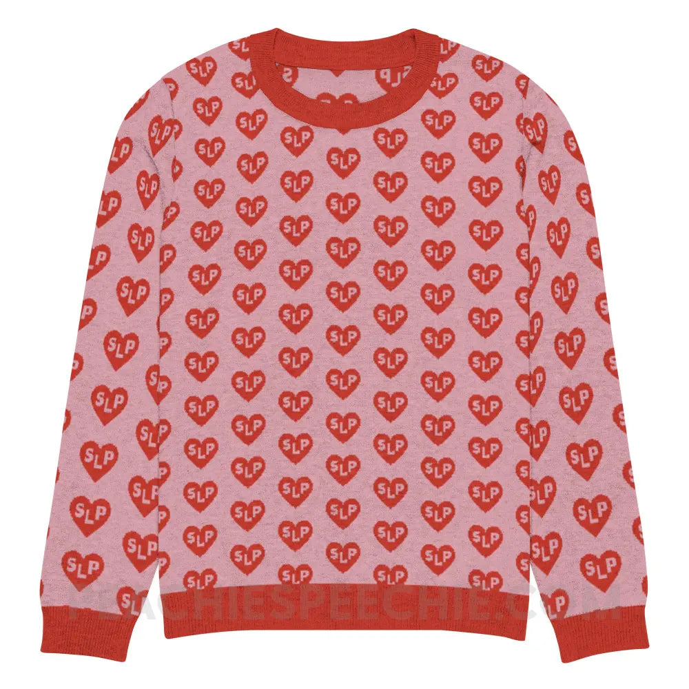 SLP Heart Pattern Knitted Sweater - peachiespeechie.com