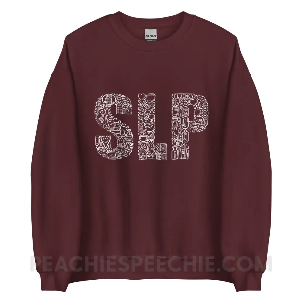 SLP Icons Classic Sweatshirt - Maroon / S - peachiespeechie.com