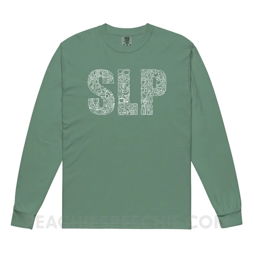 SLP Icons Comfort Colors Long Sleeve - Light Green / S - peachiespeechie.com