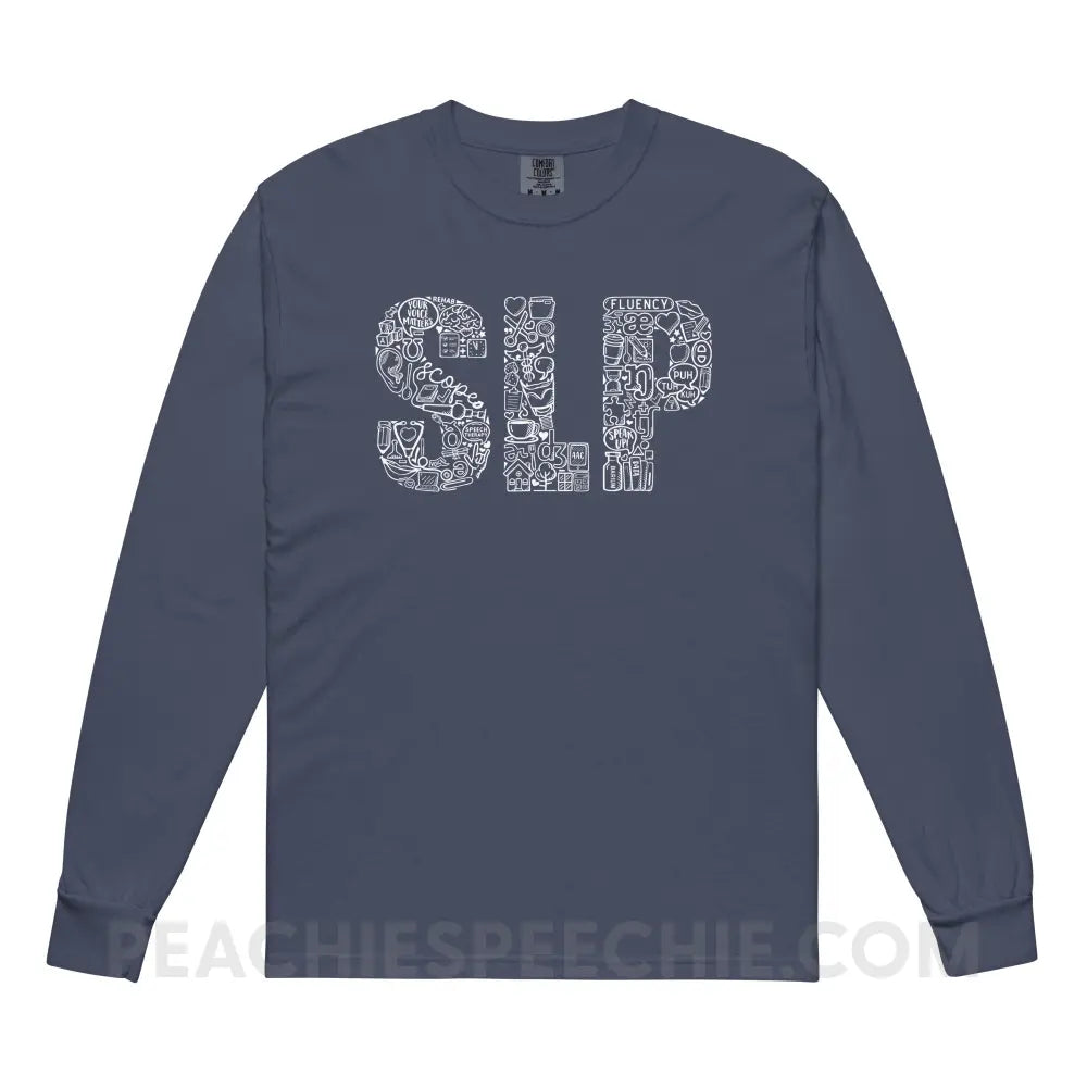 SLP Icons Comfort Colors Long Sleeve - Navy / S - peachiespeechie.com