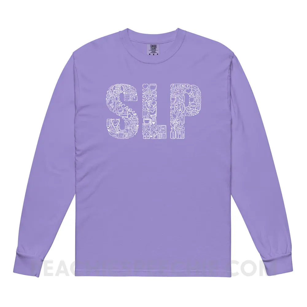 SLP Icons Comfort Colors Long Sleeve - Violet / S - peachiespeechie.com