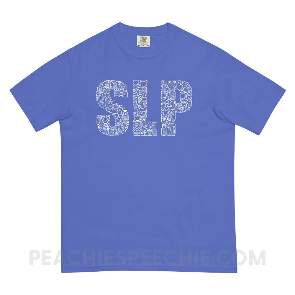 SLP Icons Comfort Colors Tee - Flo Blue / S - peachiespeechie.com