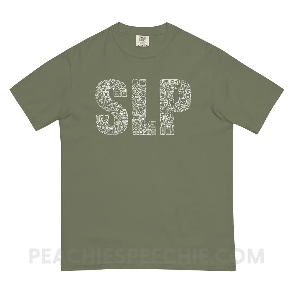 SLP Icons Comfort Colors Tee - Moss / S - peachiespeechie.com