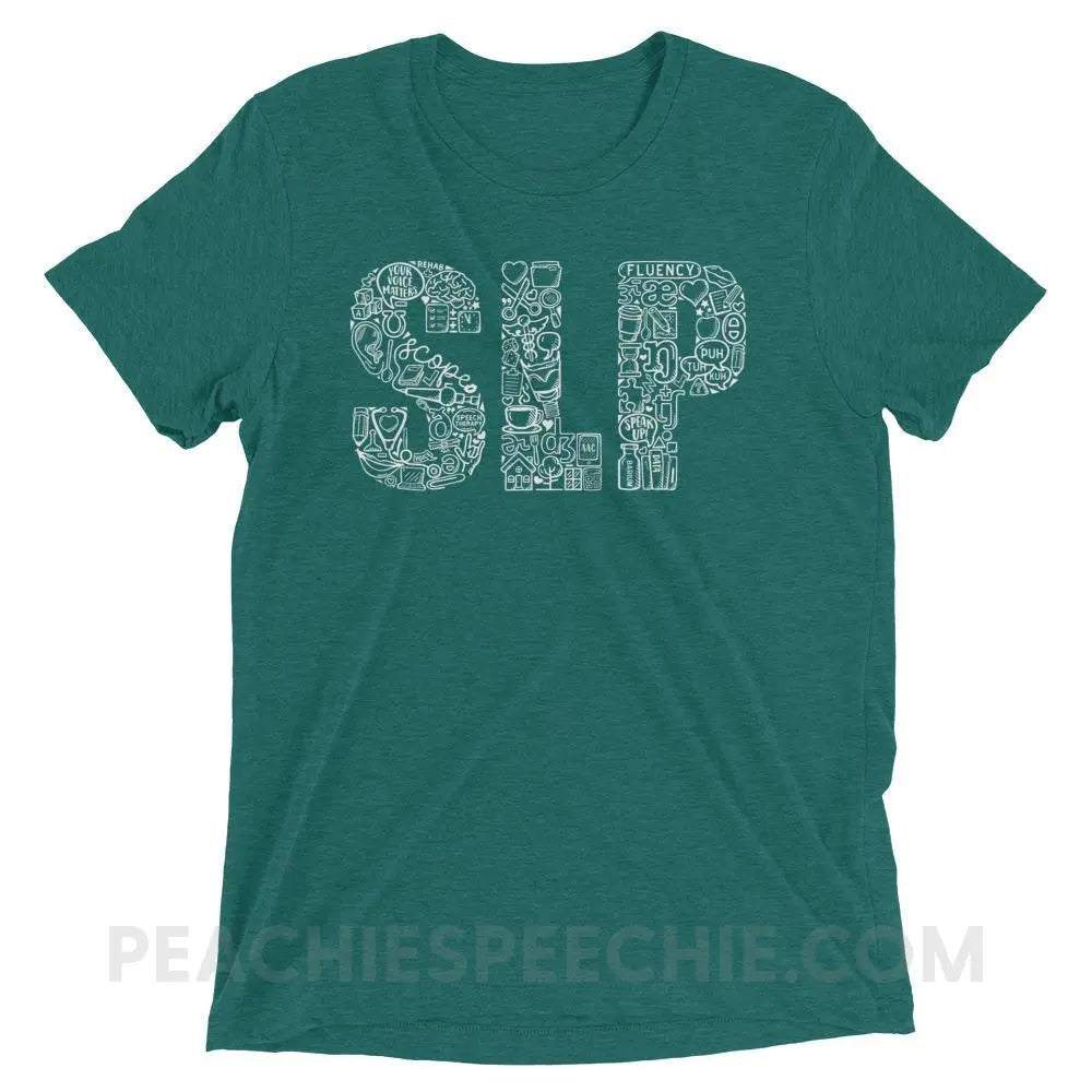 SLP Icons Tri - Blend Tee - Teal Triblend / XS - T - Shirts & Tops peachiespeechie.com