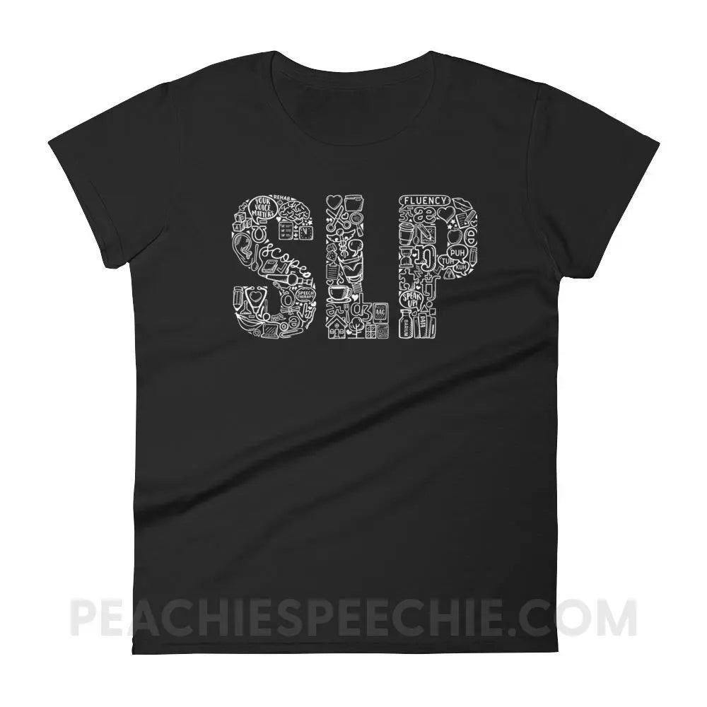 SLP Icons Women’s Trendy Tee - Black / S - T-Shirts & Tops peachiespeechie.com