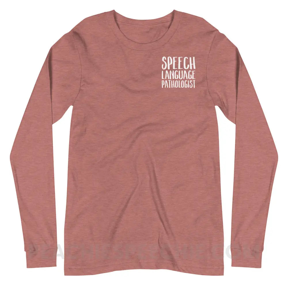 SLP Job Title Premium Long Sleeve - Heather Mauve / XS - peachiespeechie.com