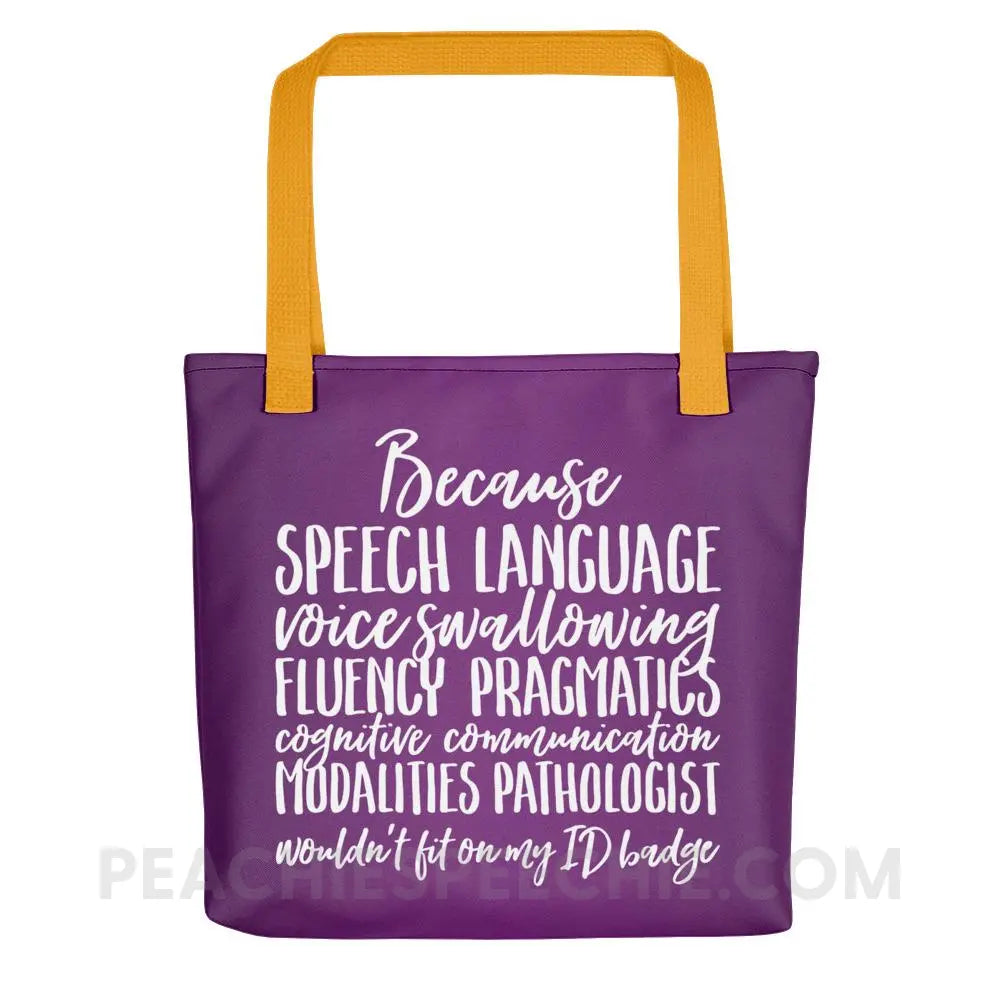 SLP Job Title Tote Bag - Bags peachiespeechie.com