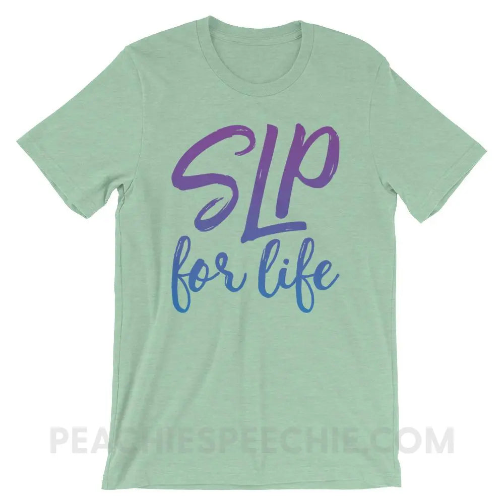 SLP For Life Premium Soft Tee - Heather Prism Mint / XS - T-Shirts & Tops peachiespeechie.com