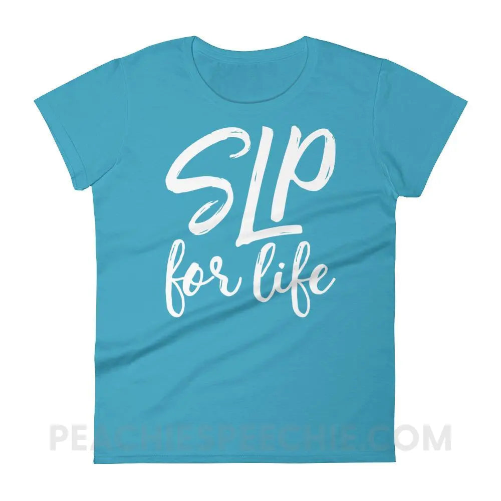 SLP For Life Women’s Trendy Tee - Caribbean Blue / S T-Shirts & Tops peachiespeechie.com