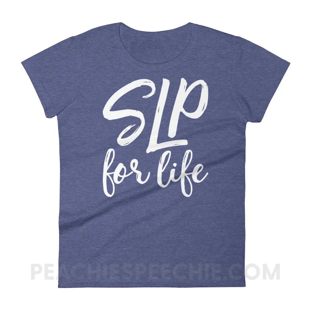 SLP For Life Women’s Trendy Tee - Heather Blue / S T-Shirts & Tops peachiespeechie.com
