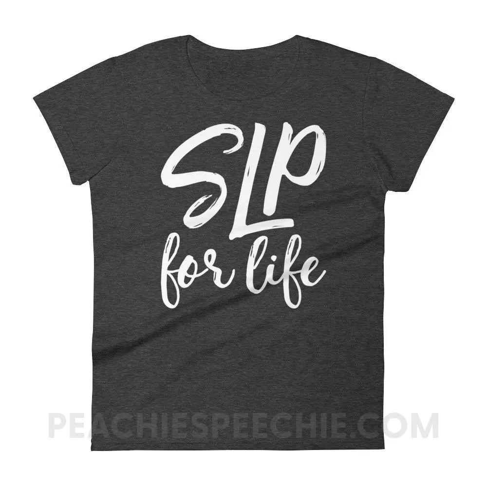 SLP For Life Women’s Trendy Tee - Heather Dark Grey / S T-Shirts & Tops peachiespeechie.com