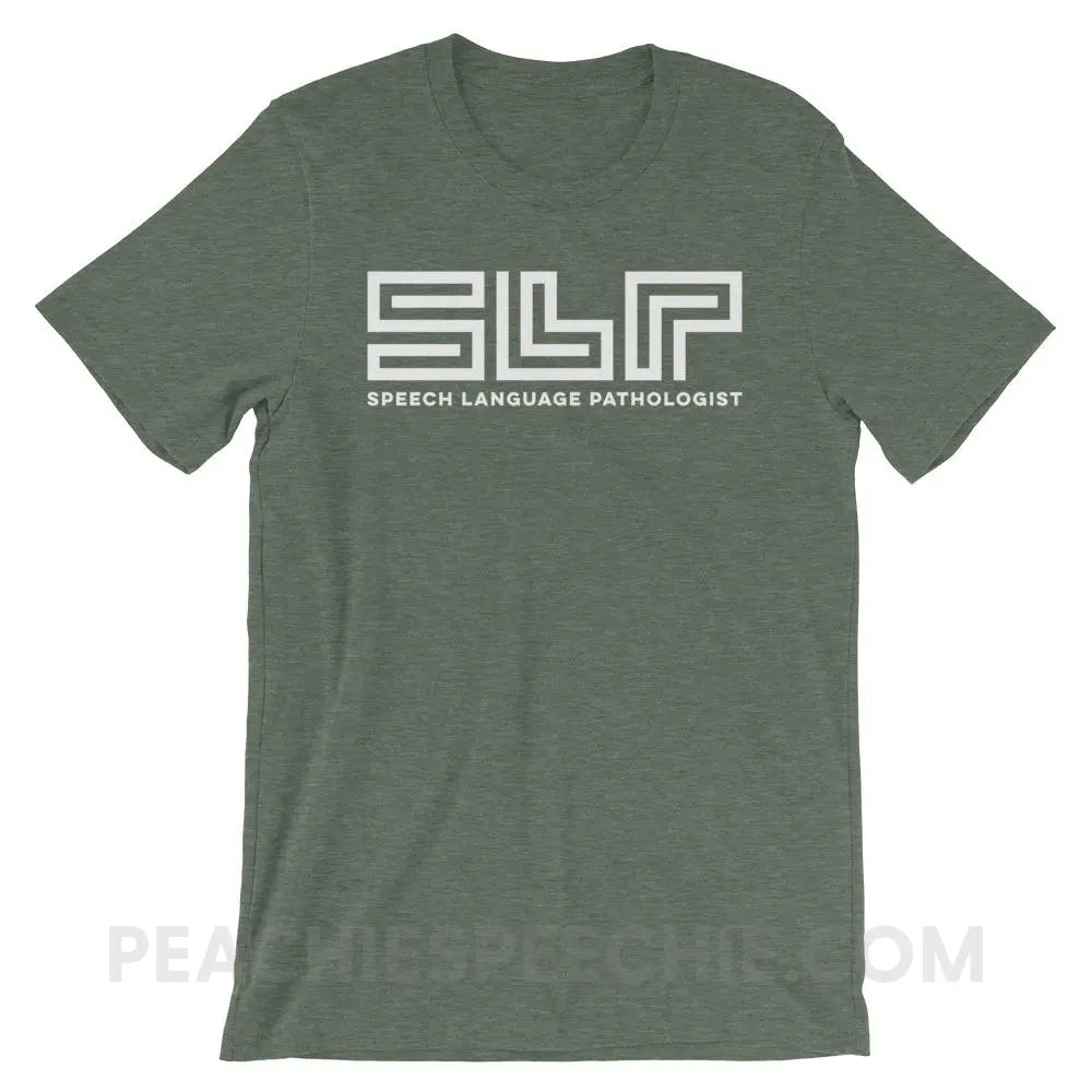 SLP Lines Premium Soft Tee - Heather Forest / S - T-Shirts & Tops peachiespeechie.com