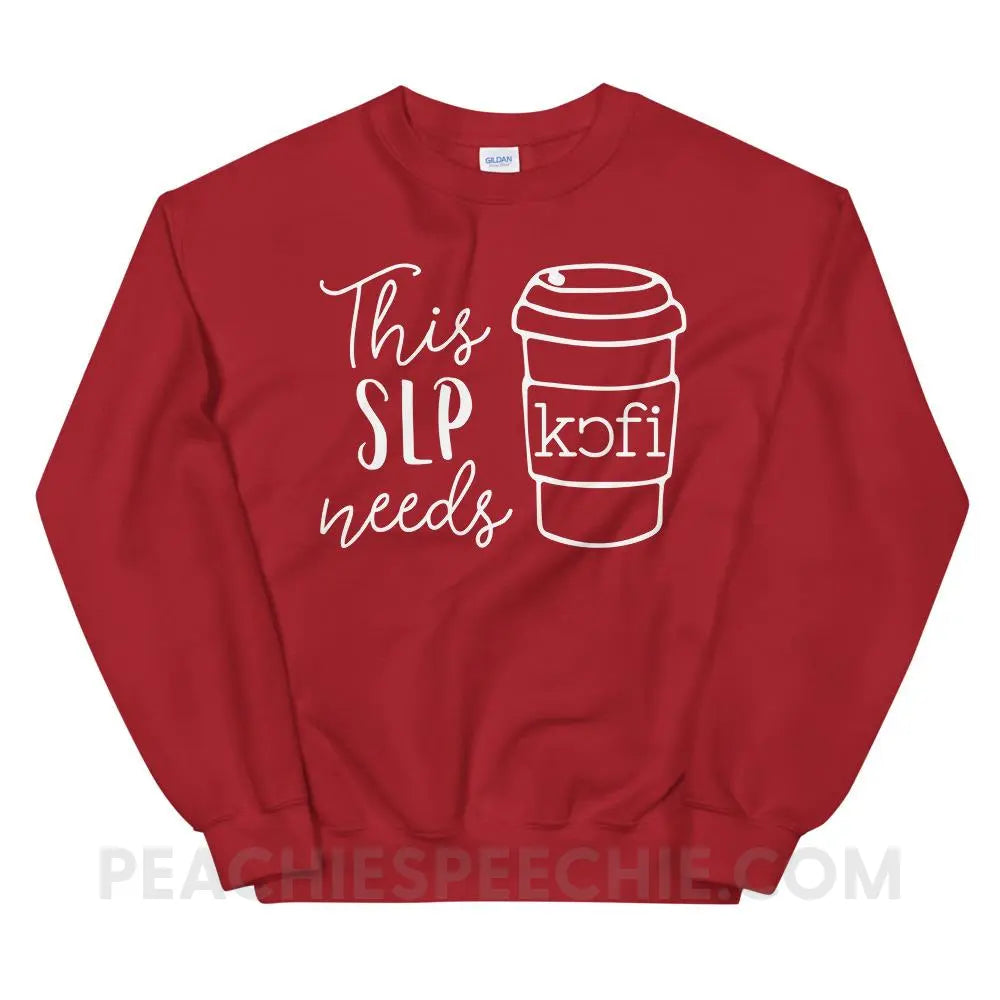 SLP Needs Coffee Classic Sweatshirt - Red / S Hoodies & Sweatshirts peachiespeechie.com