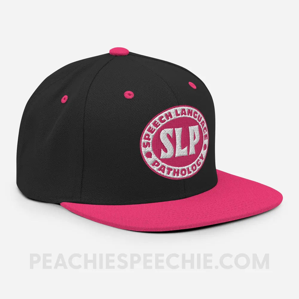 SLP Oval Wool Blend Ball Cap - Black/ Neon Pink - peachiespeechie.com
