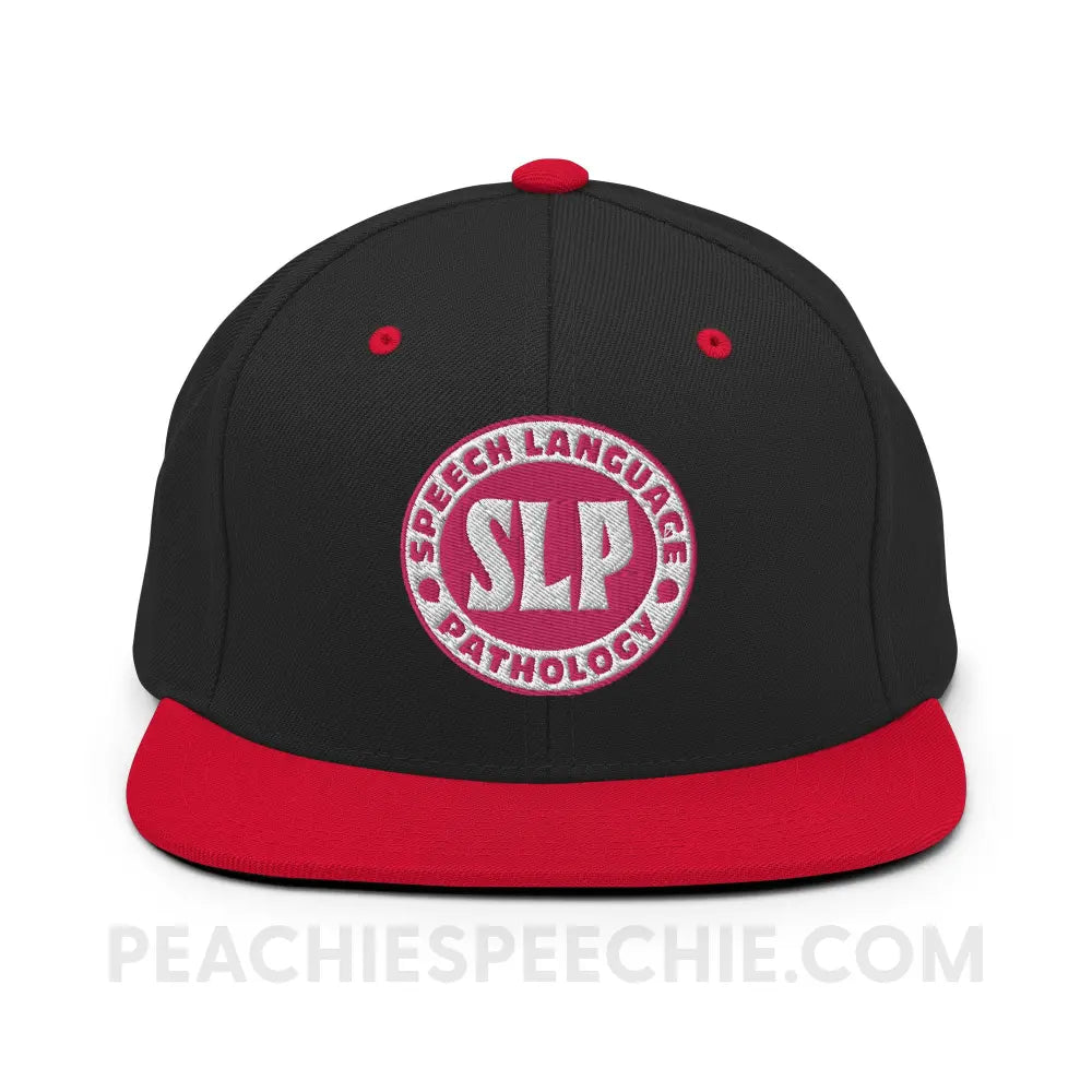 SLP Oval Wool Blend Ball Cap - Black/ Red peachiespeechie.com