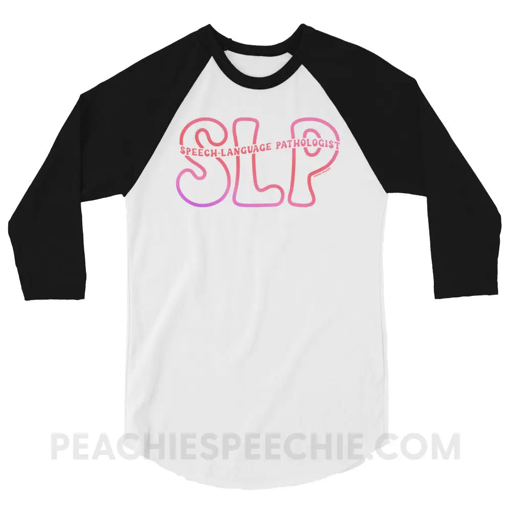 SLP Passthrough Baseball Tee - White/Black / XS - peachiespeechie.com