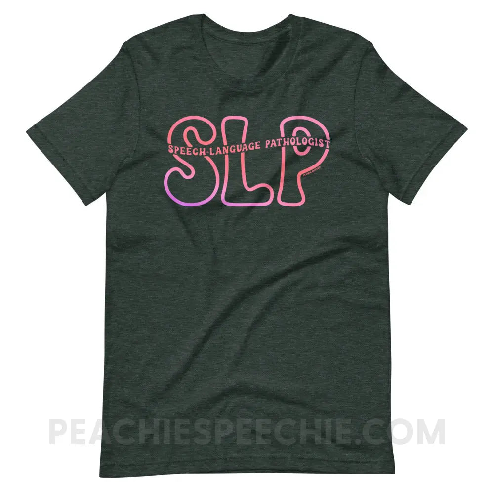 SLP Passthrough Premium Soft Tee - Heather Forest / S - peachiespeechie.com