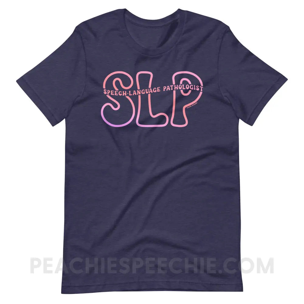 SLP Passthrough Premium Soft Tee - Heather Midnight Navy / XS - peachiespeechie.com