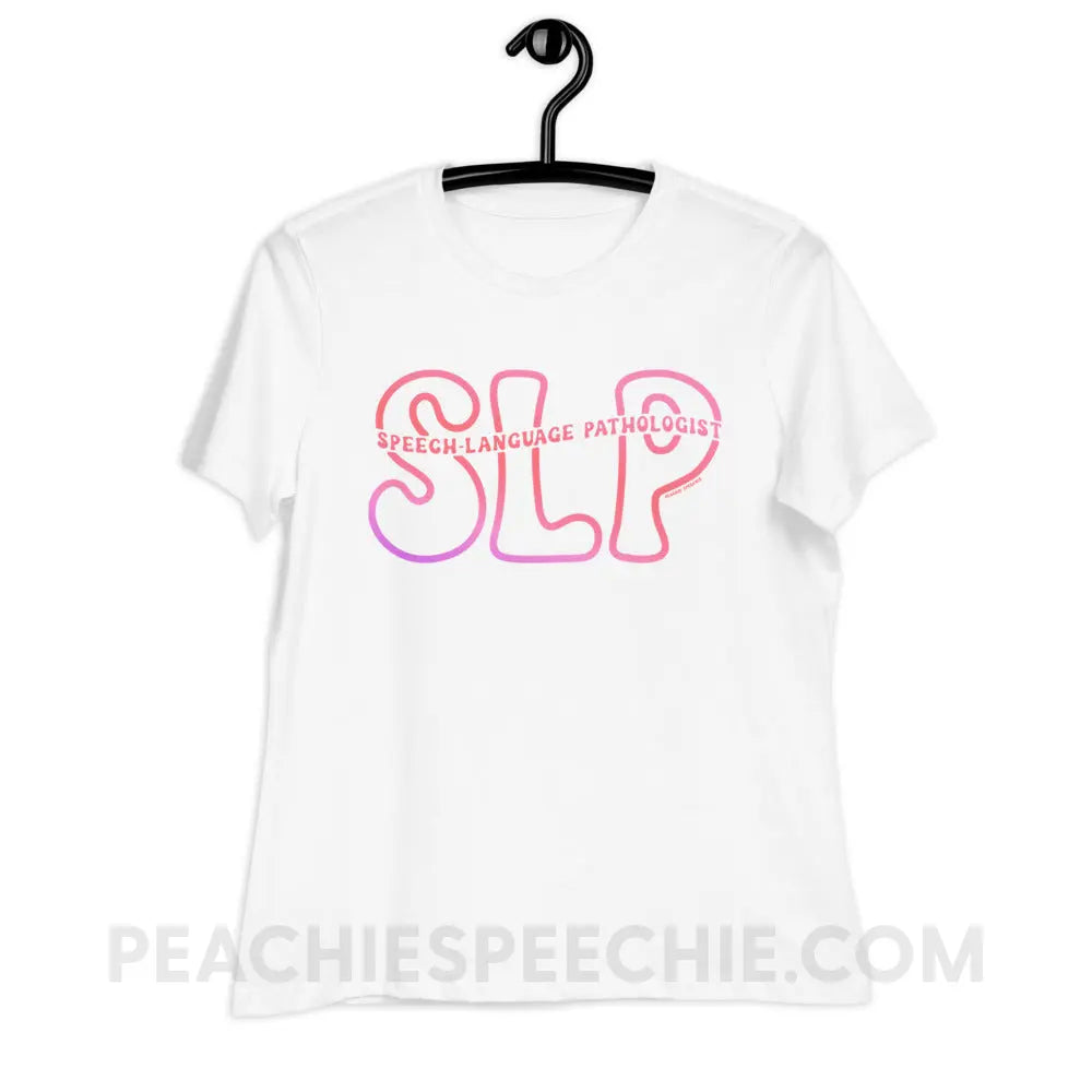 SLP Passthrough Women’s Relaxed Tee - White / S - peachiespeechie.com