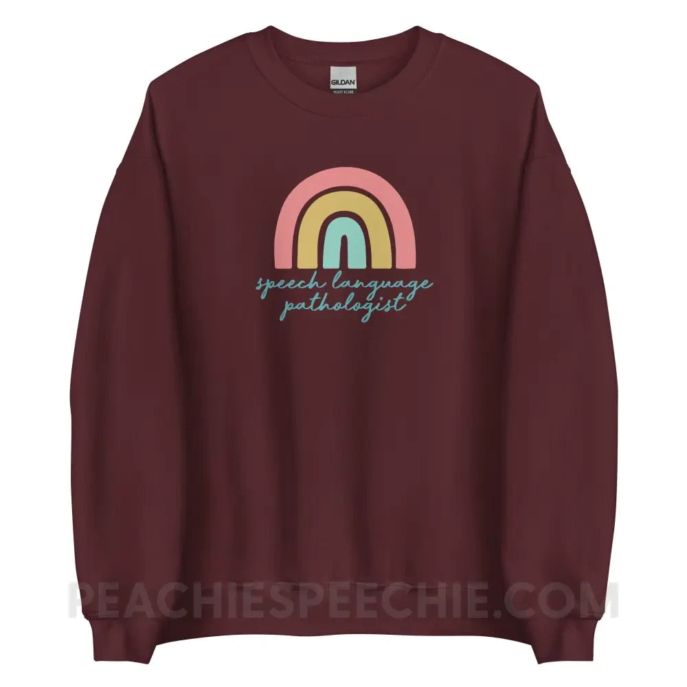 SLP Rainbow Classic Sweatshirt - Maroon / S - Hoodies & Sweatshirts peachiespeechie.com