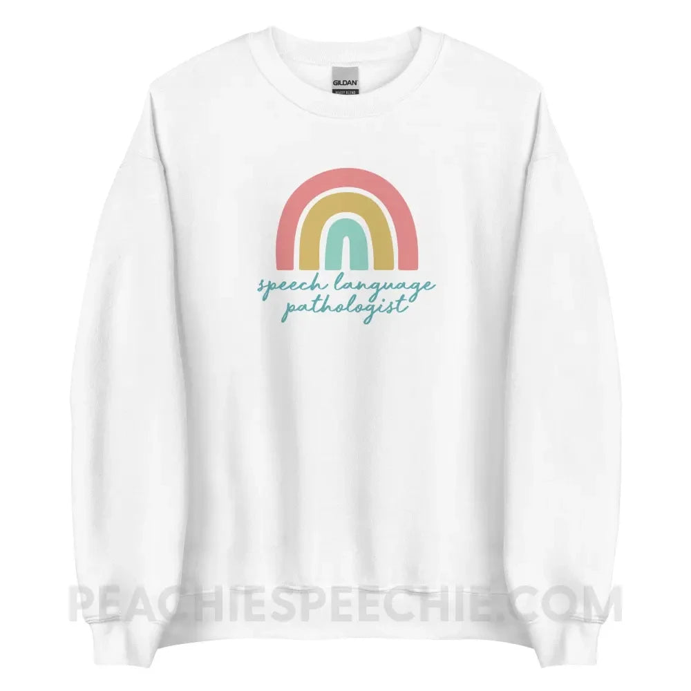 SLP Rainbow Classic Sweatshirt - White / S - Hoodies & Sweatshirts peachiespeechie.com