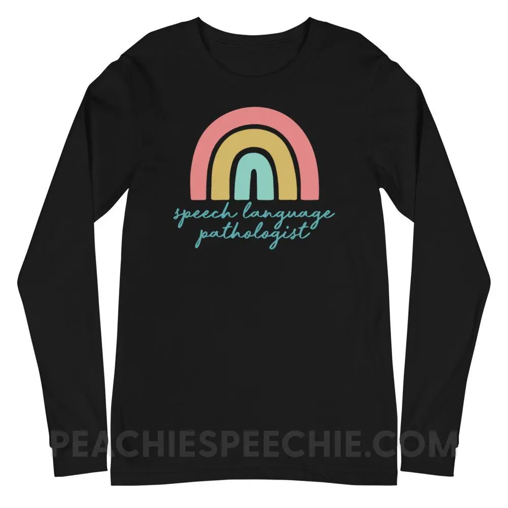 SLP Rainbow Premium Long Sleeve - Black / XS - T-Shirts & Tops peachiespeechie.com