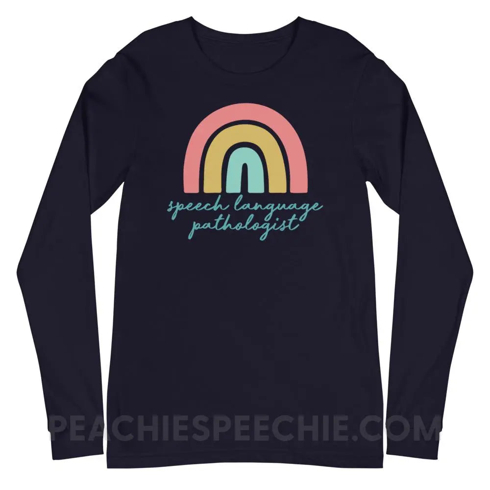 SLP Rainbow Premium Long Sleeve - Navy / XS - T-Shirts & Tops peachiespeechie.com