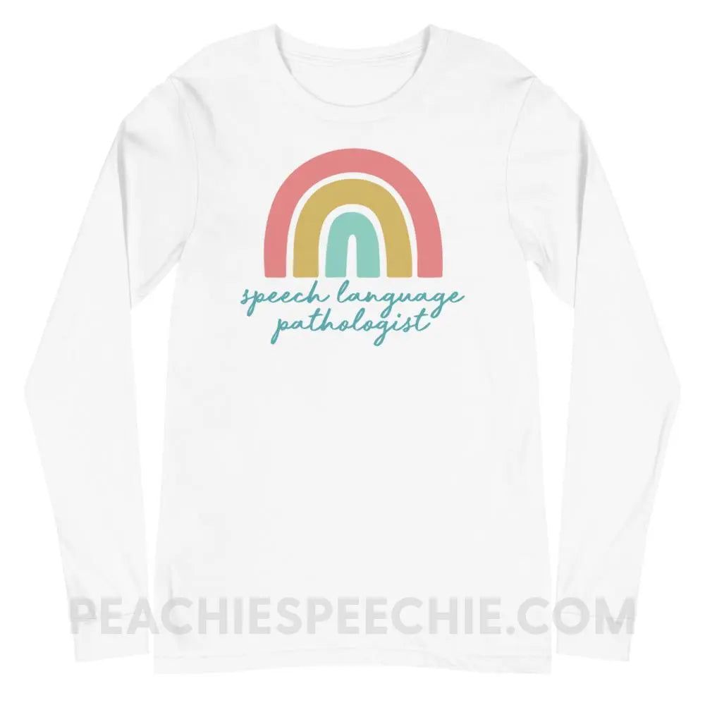 SLP Rainbow Premium Long Sleeve - White / XS - T-Shirts & Tops peachiespeechie.com