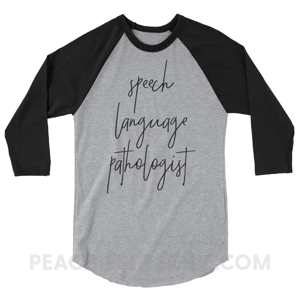 SLP Script Baseball Tee - Heather Grey/Black / XS T-Shirts & Tops peachiespeechie.com